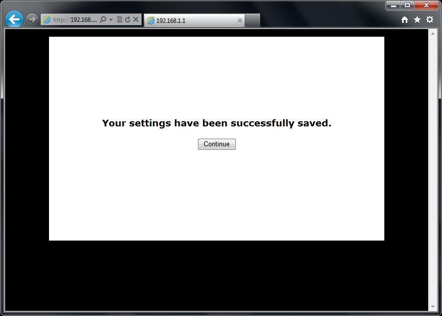 Settings Successfully Saved