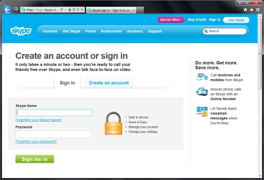 Skype Signin