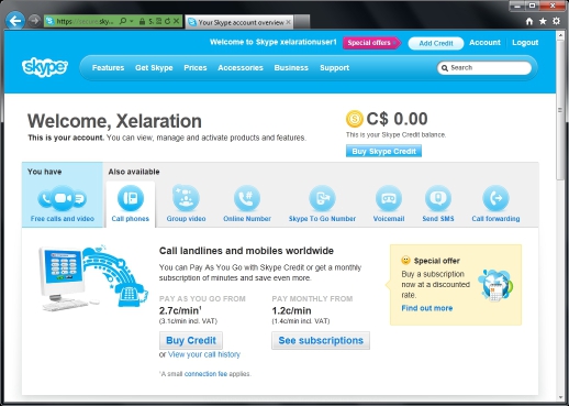 New Skype Account Created