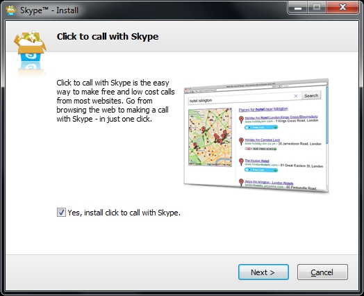 Skype Install Next Window