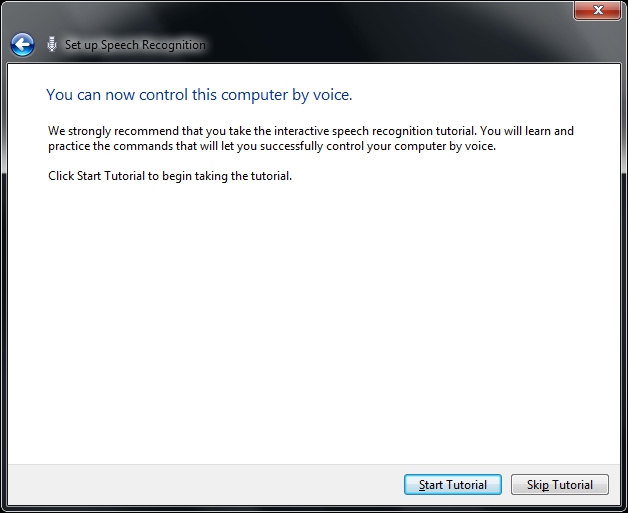 Speech Recognition Setup